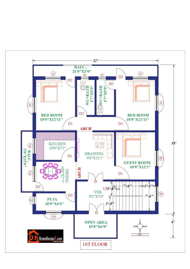 32X35 Affordable House Design - Image 2