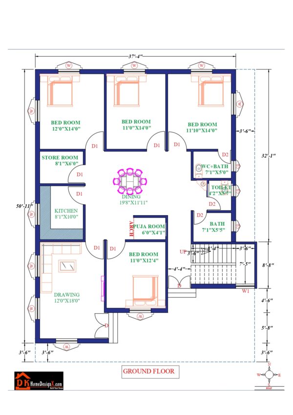 37X51 Affordable House Design