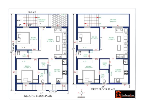 25X33 Affordable House Design