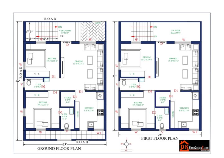 25X33 Affordable House Design