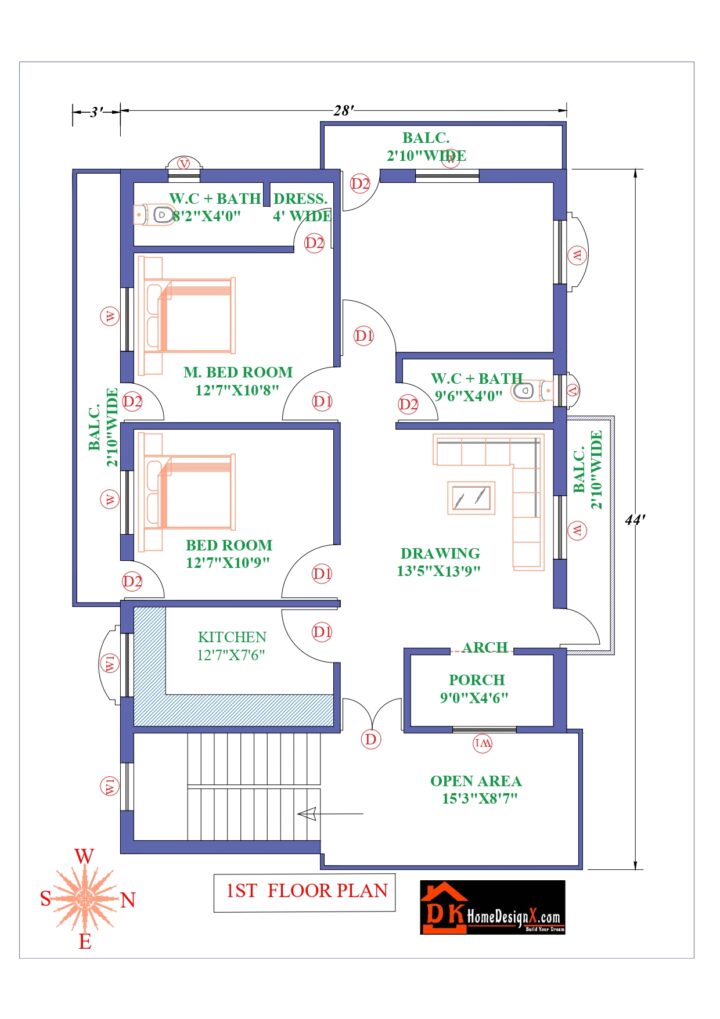 28X43 Affordable House Design - Image 2