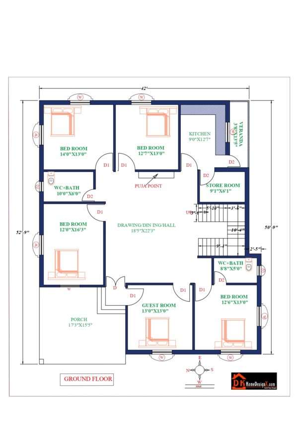 42X53 Affordable House Design
