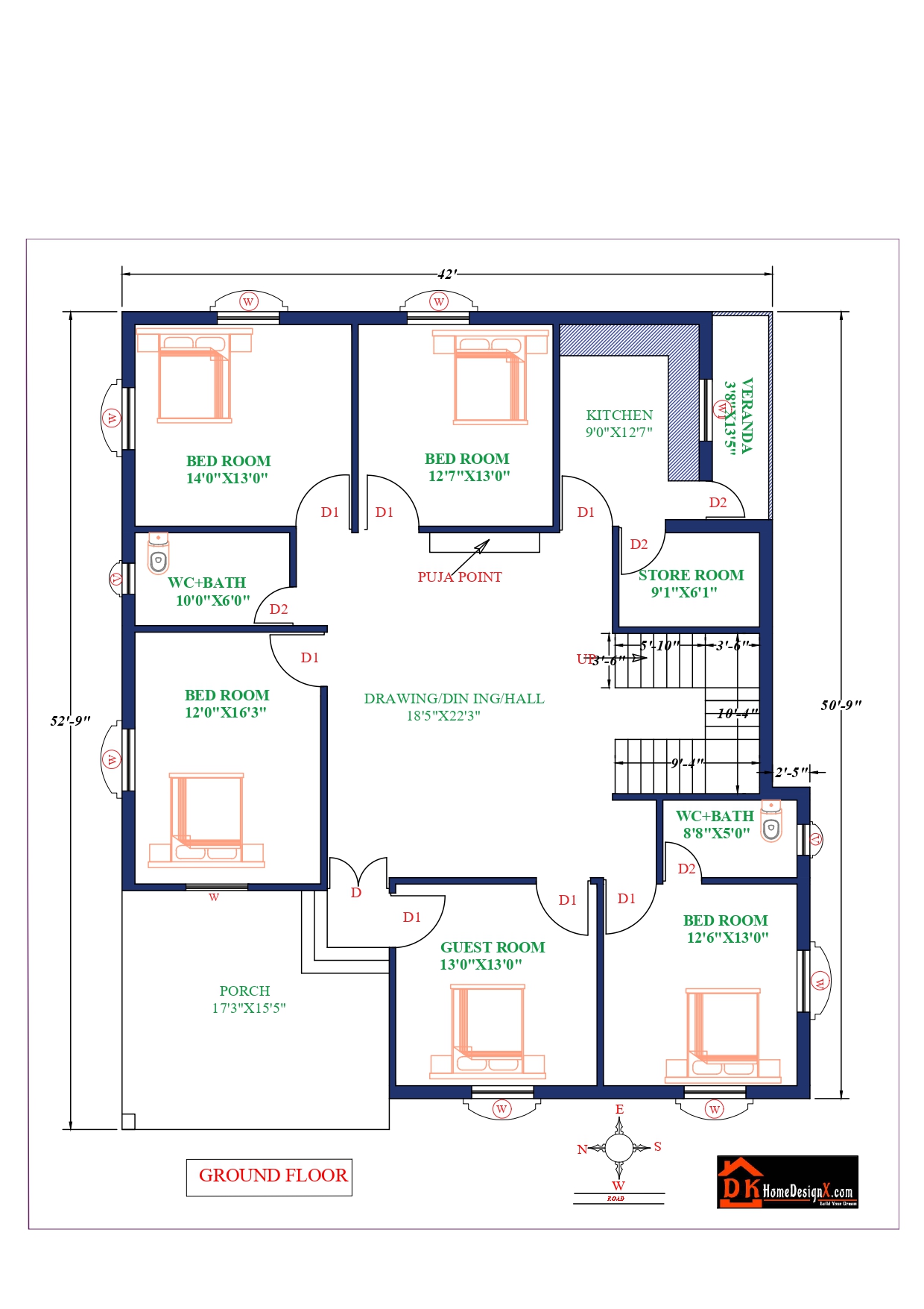 42x53 Affordable House Design Dk Home