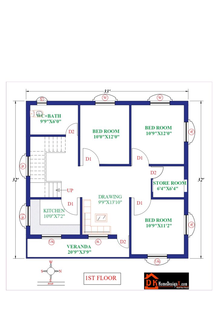 33X32 Affordable House Design - Image 2