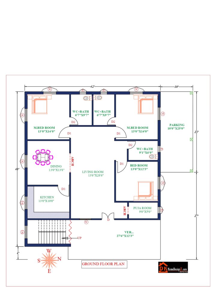 42X48 Affordable House Design