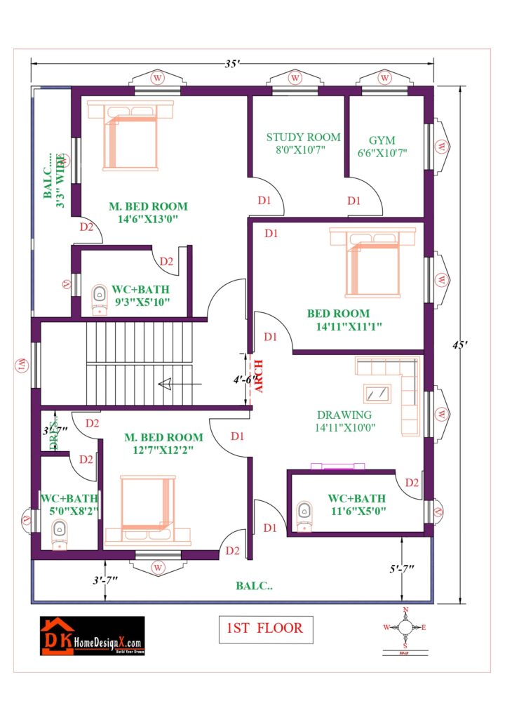 35X45 Affordable House Design - Image 2