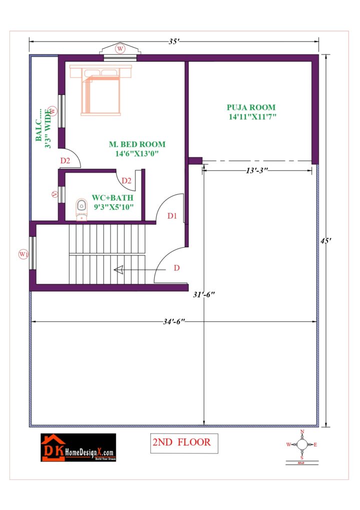 35X45 Affordable House Design - Image 3