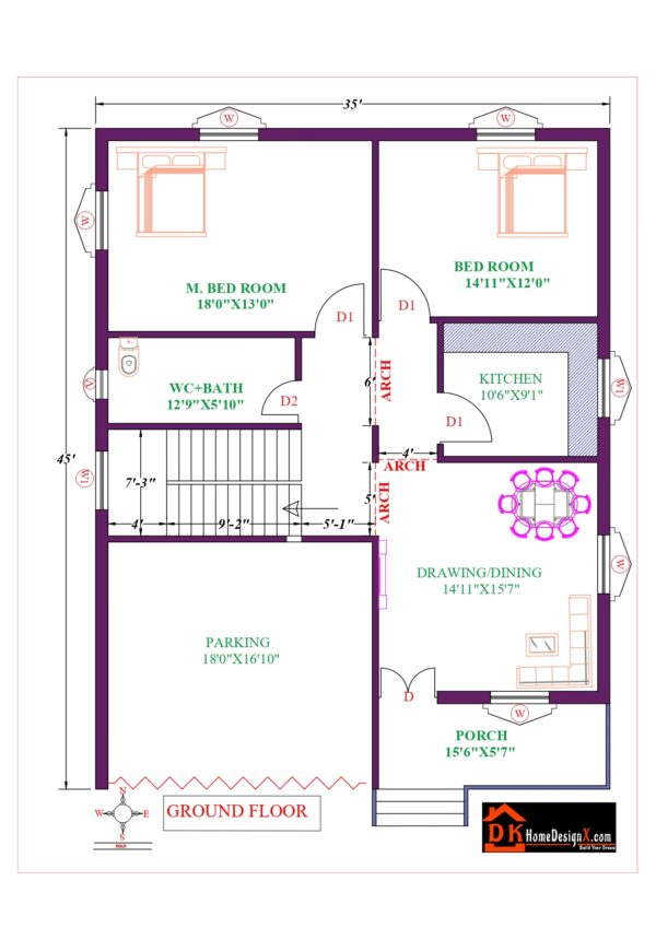 35X45 Affordable House Design