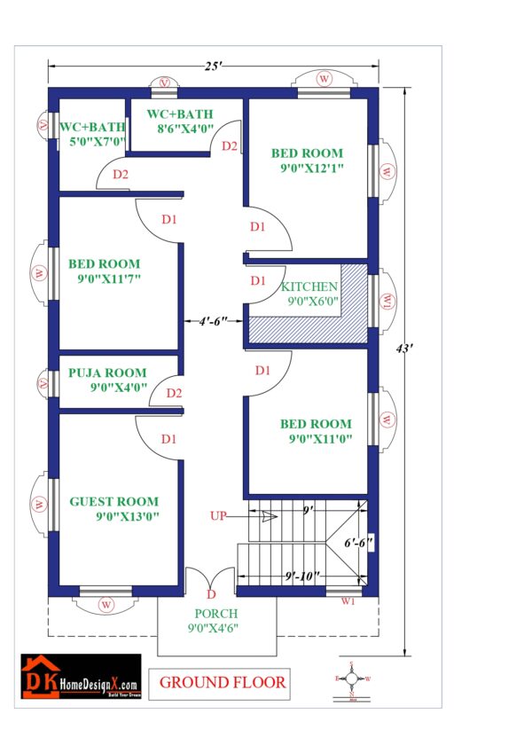 25X43 Affordable House Design
