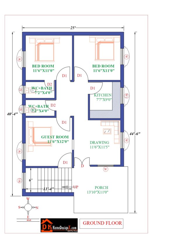 25X45 Affordable House Design