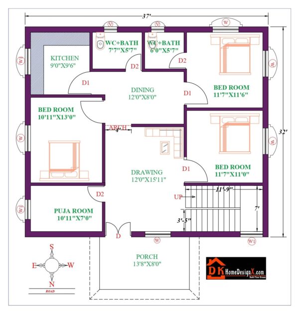 37X32 Affordable House Design