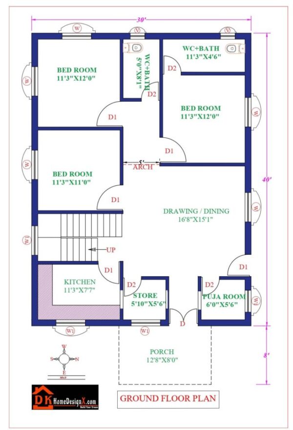 30X40 Affordable House Design