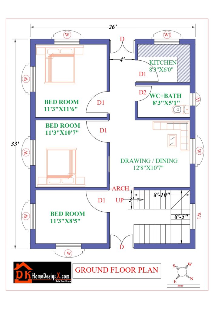 26X33 Affordable House Design