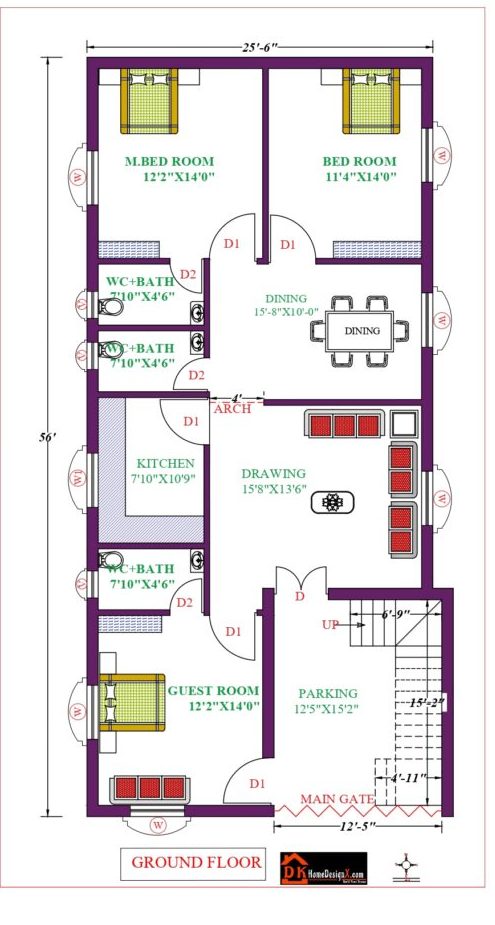 26X56 Affordable House Design