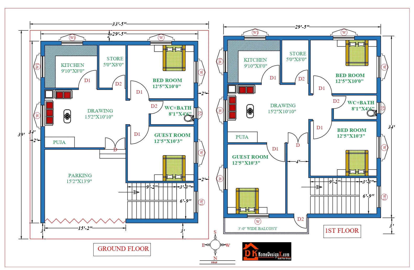 30X34 Affordable House Design DK Home DesignX 30X34 Affordable House Design DK Home DesignX