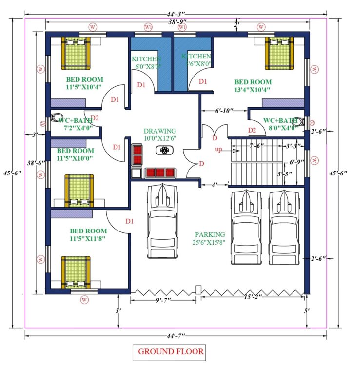 44X46 Affordable House Design