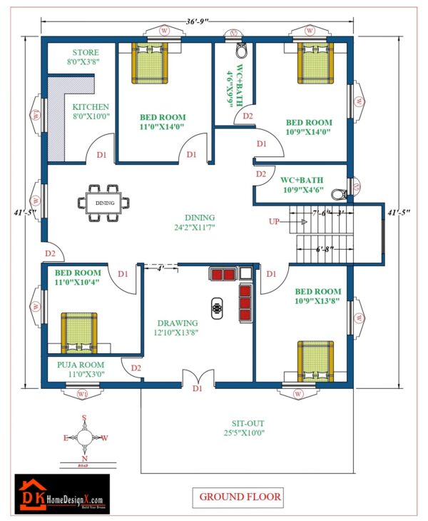 37X42 Modern House Design