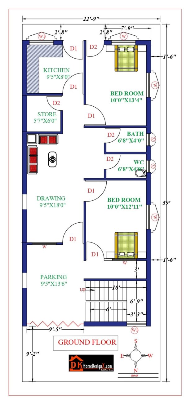 23X59 Small House Design