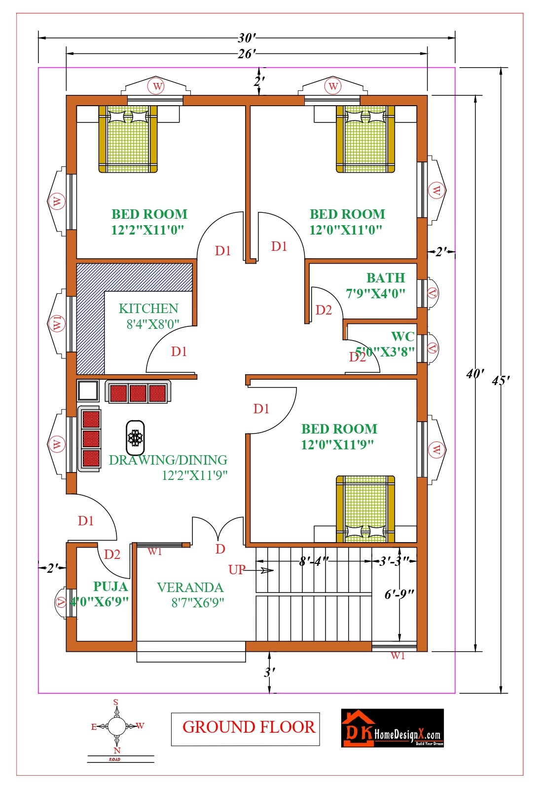 Architectural Drawings Modern Home Architectural Design 30x45 Floor Plan 4 Bedroom House Plan Architectural Drawings Modern Home Architectural Design 30x45 Floor Plan 4 Bedroom House Plan