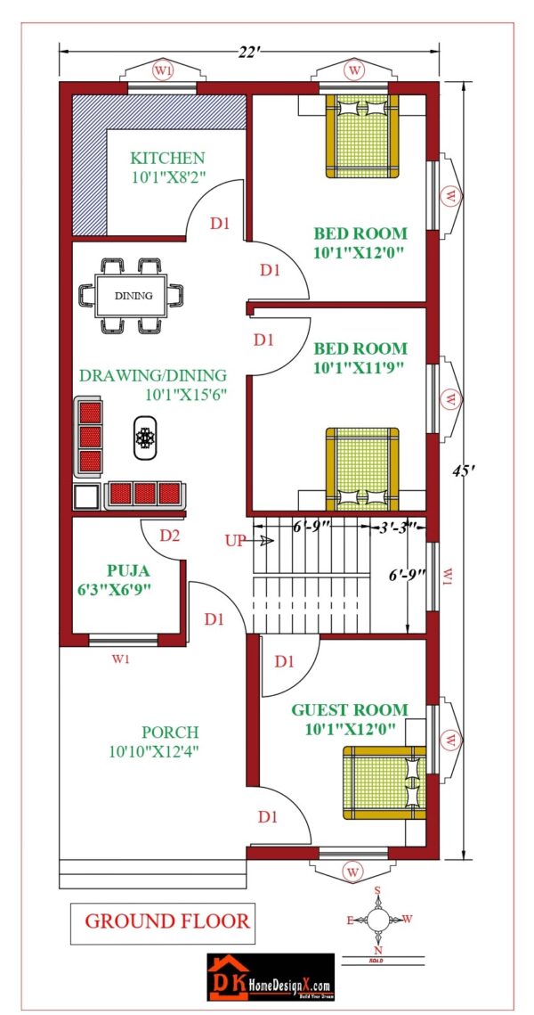 22X45 Modern House Design