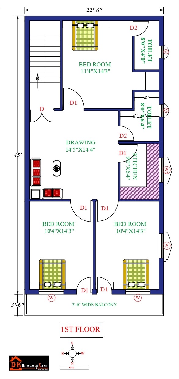 23X45 Modern House Design