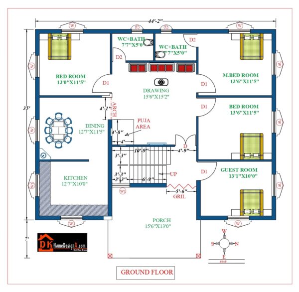 45X42 Modern House Design