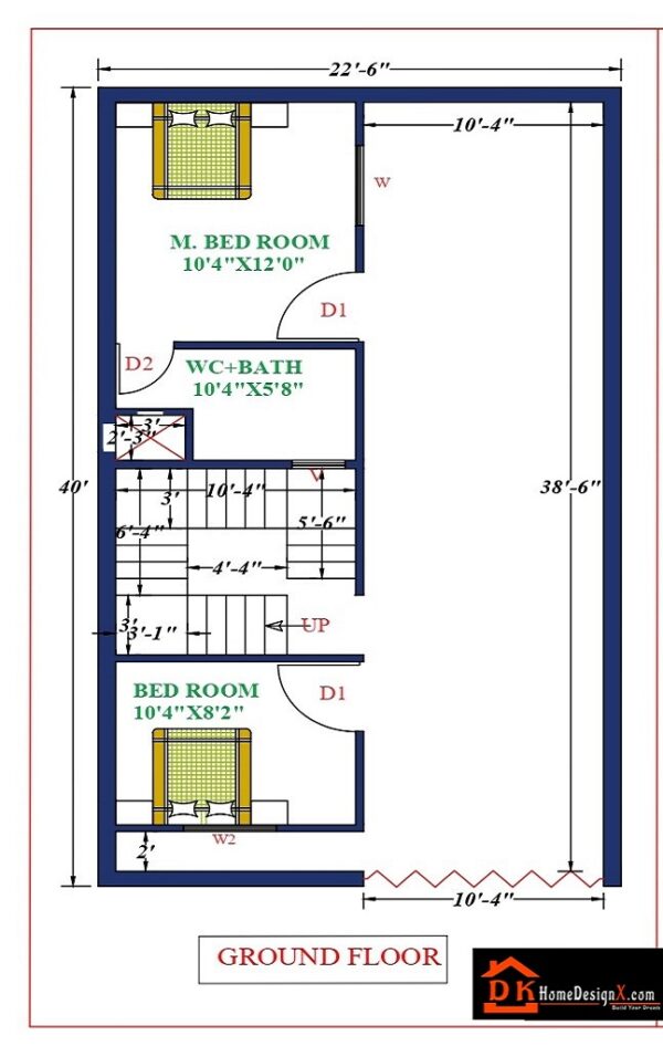 23X43 Affordable House Design