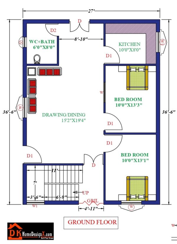 27X40 Affordable House Design