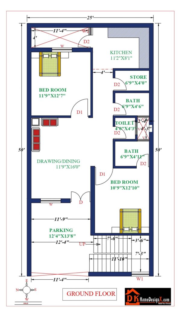 25X50 Affordable House Design