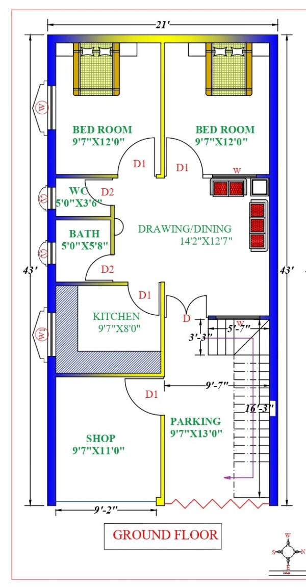 21X43 Affordable House Design