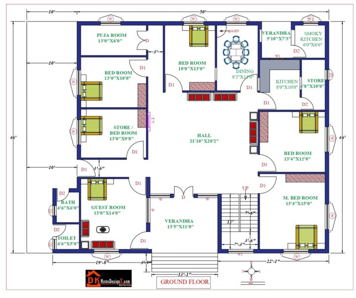 50X46 Large House Design