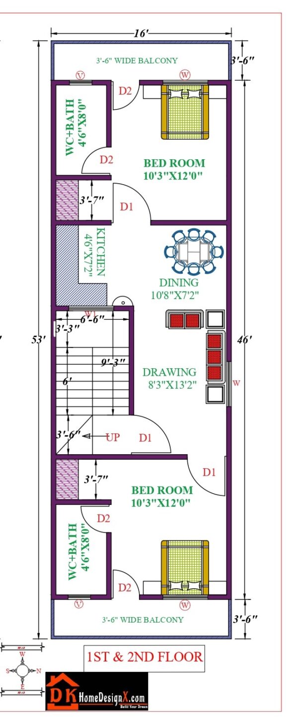 16X53 Affordable House Design