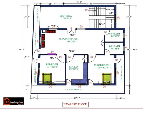 42X41 Modern Commercial House Design