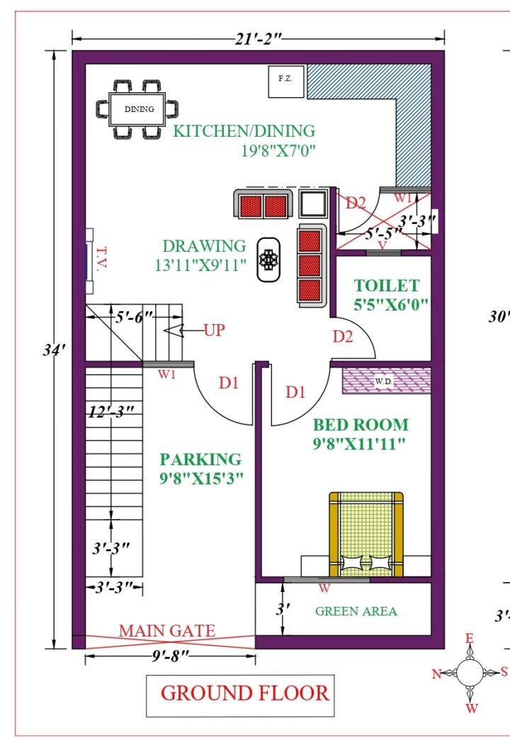 22X34 Affordable House Design - Image 2