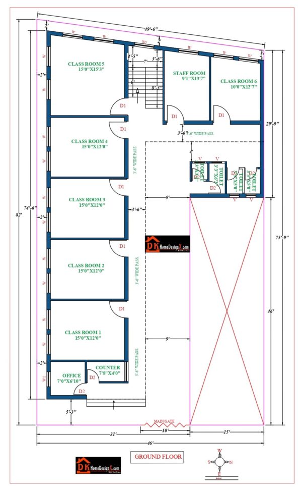 50X82 Academic Building Design
