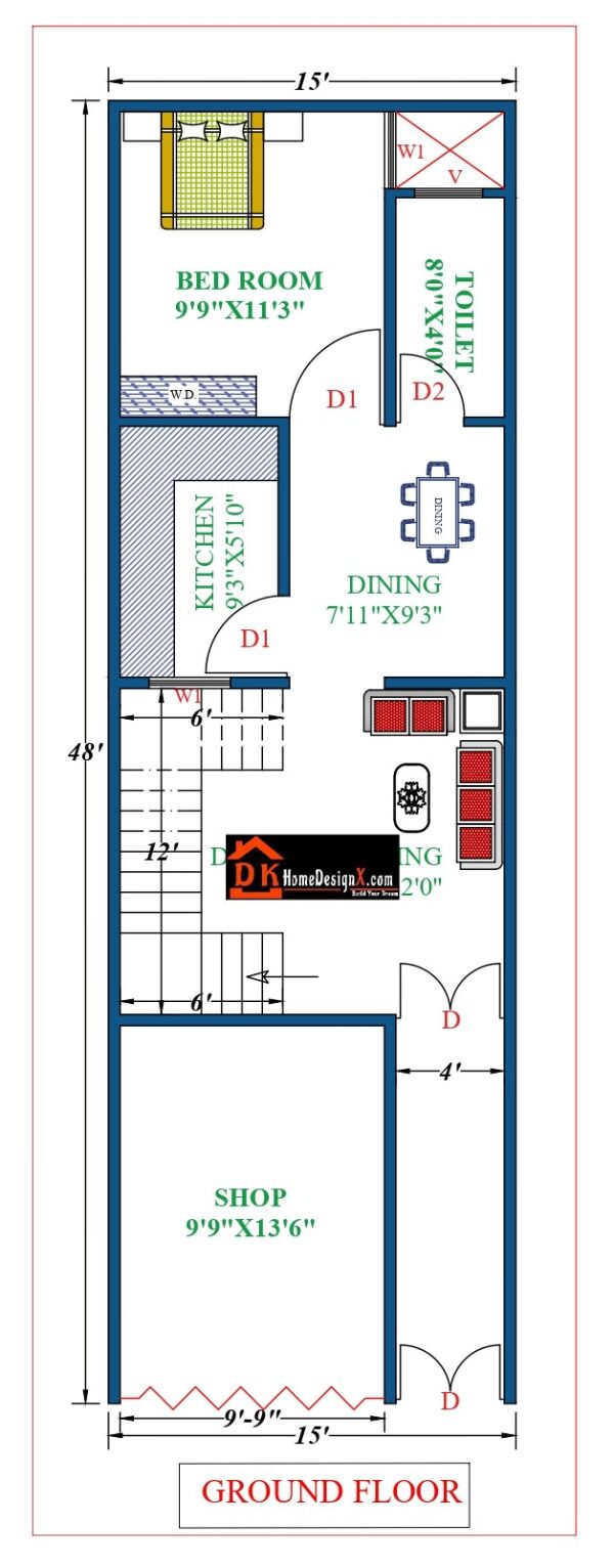 15X48 Affordable House Design