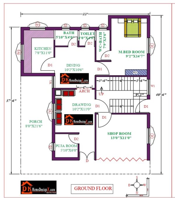 33X41 Affordable House Design