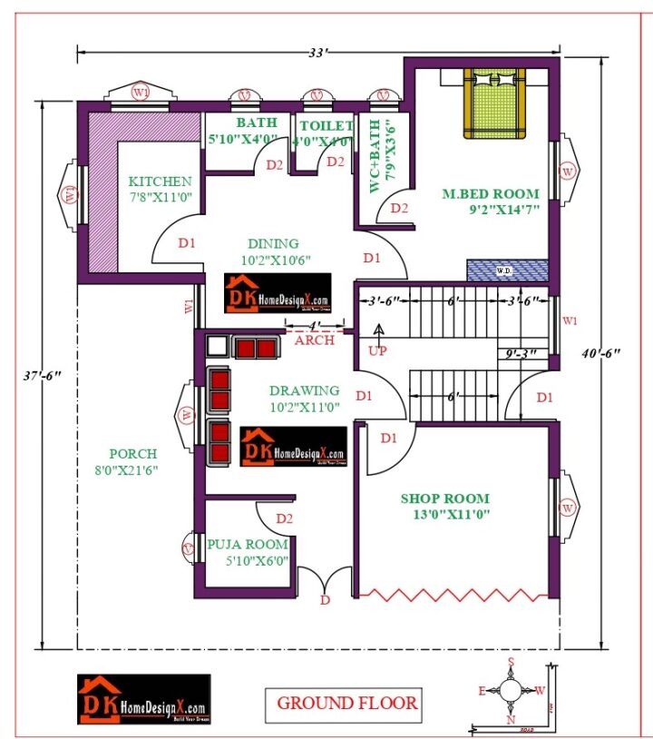 33X41 Affordable House Design