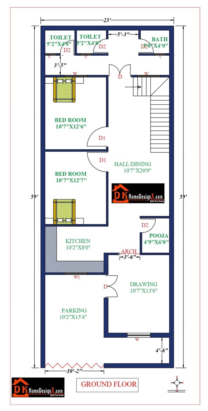 23X59 Affordable House Design