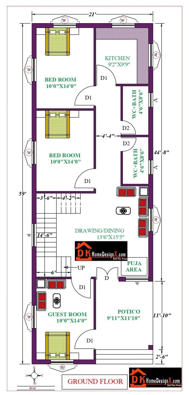 21X59 Affordable House Design