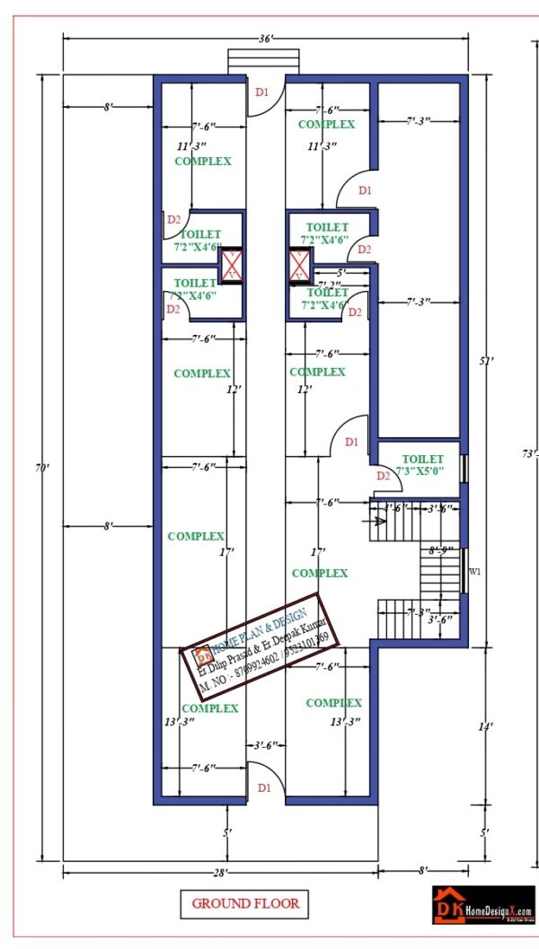 36X74 Commercial House Design