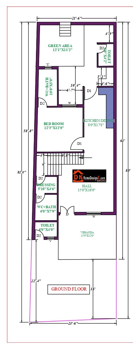 22X64 Affordable House Design