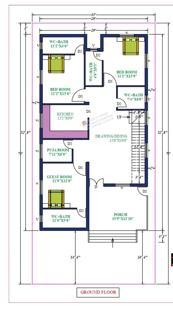 29X56 Affordable House Design