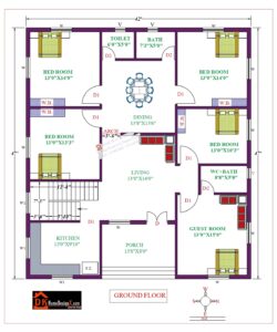 42X47 Modern House Design - DK Home DesignX