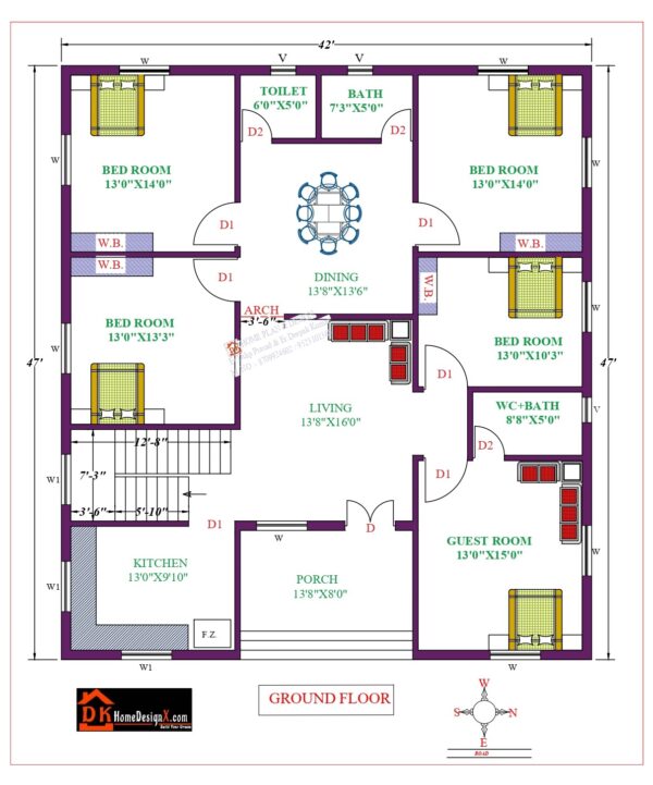 42X47 Modern House Design