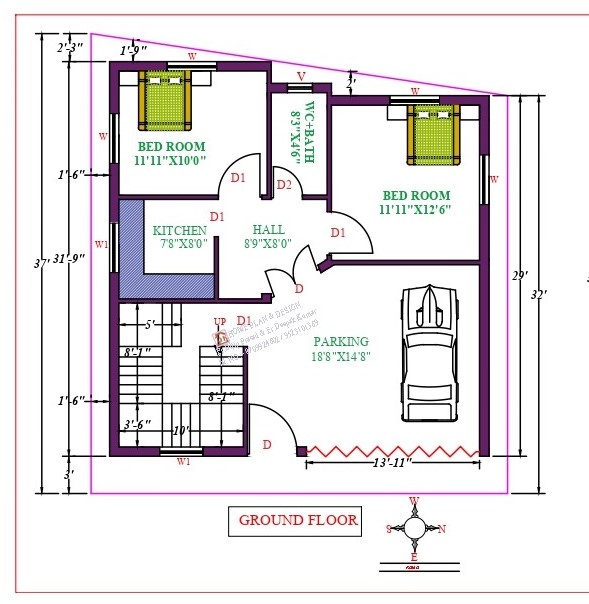 32X35 Affordable House Design - DK Home DesignX