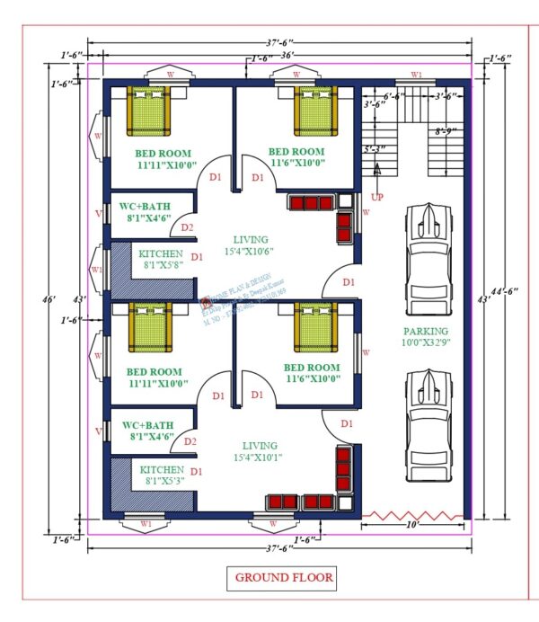 36X43 Affordable House Design