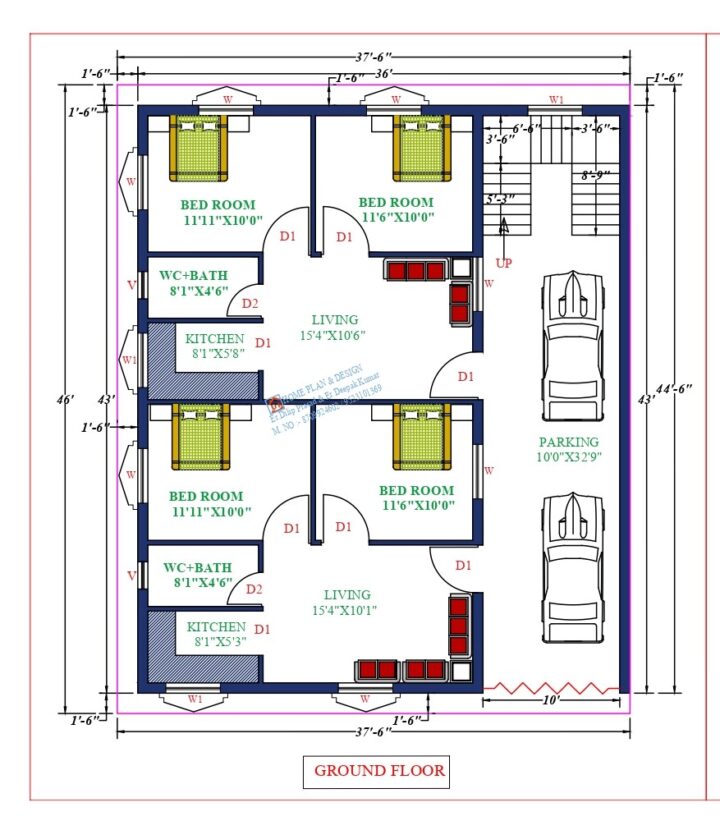 36X43 Affordable House Design