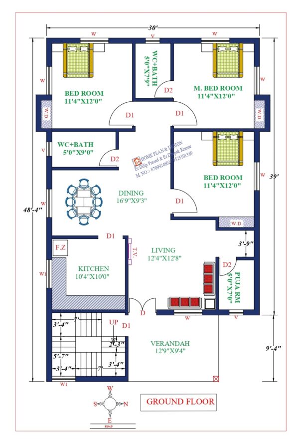 30X49 Affordable House Design
