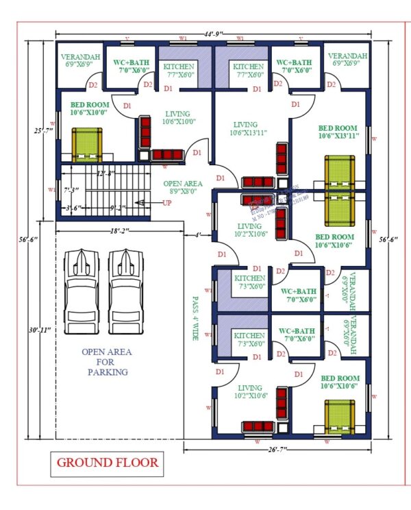 45X57 Affordable House Design